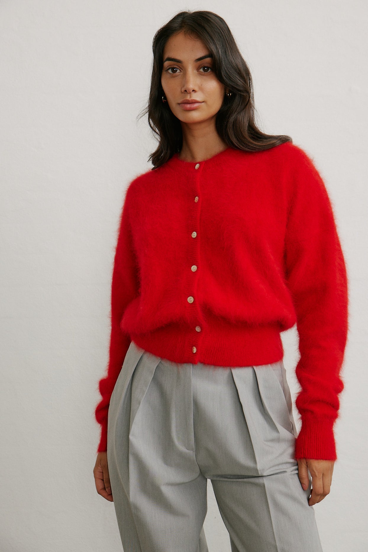 Frankie Crew Cardigan - Flame