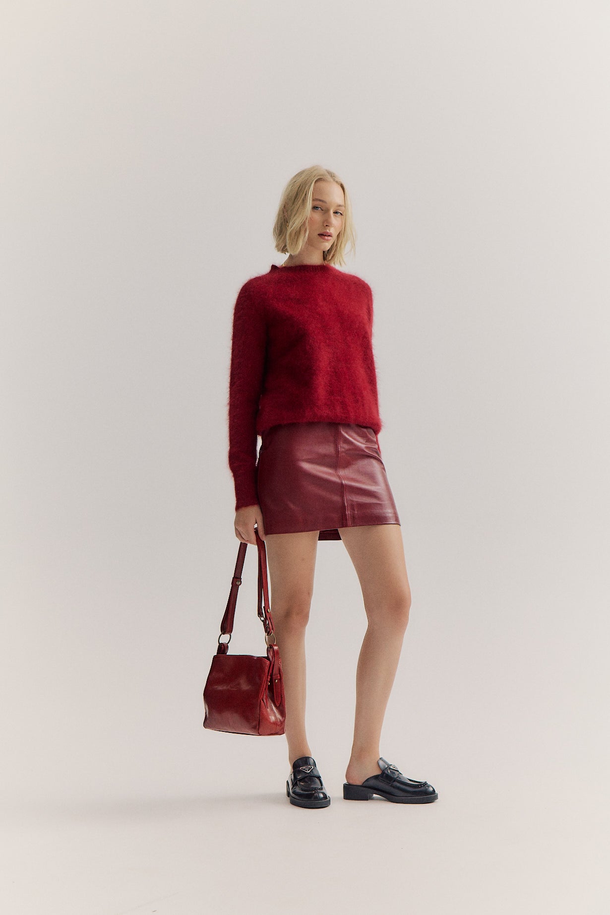 Adele Crew Neck Knit - Merlot