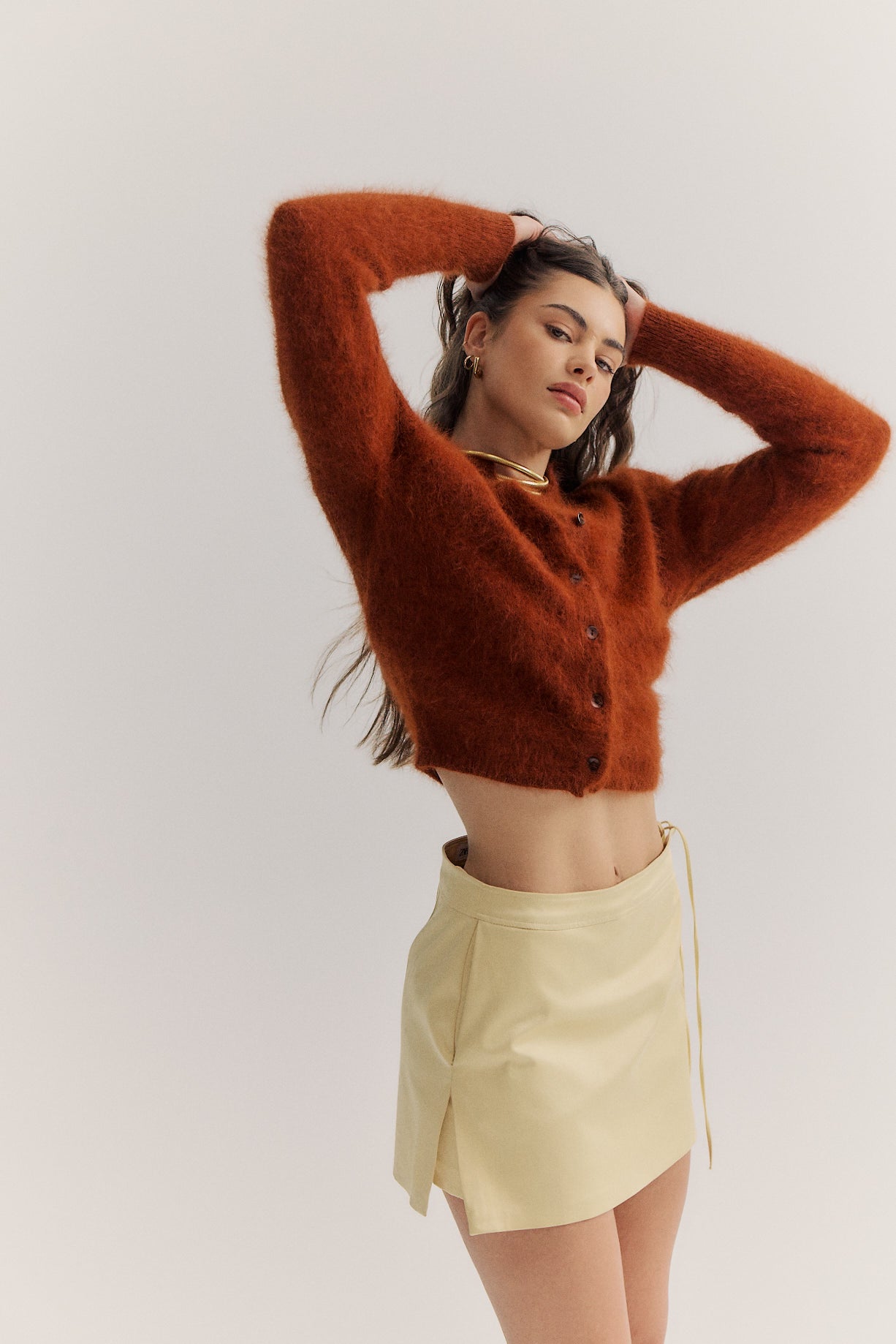 Bella Button up Cardigan - Chocolate