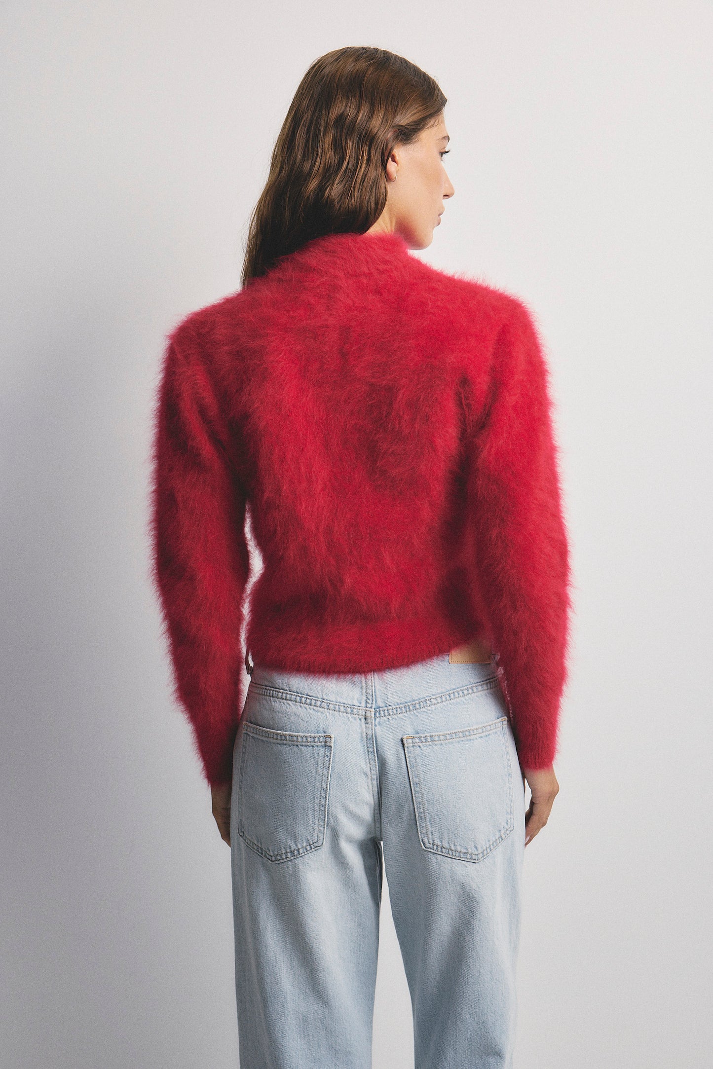 Bella Button up Cardigan - Flame