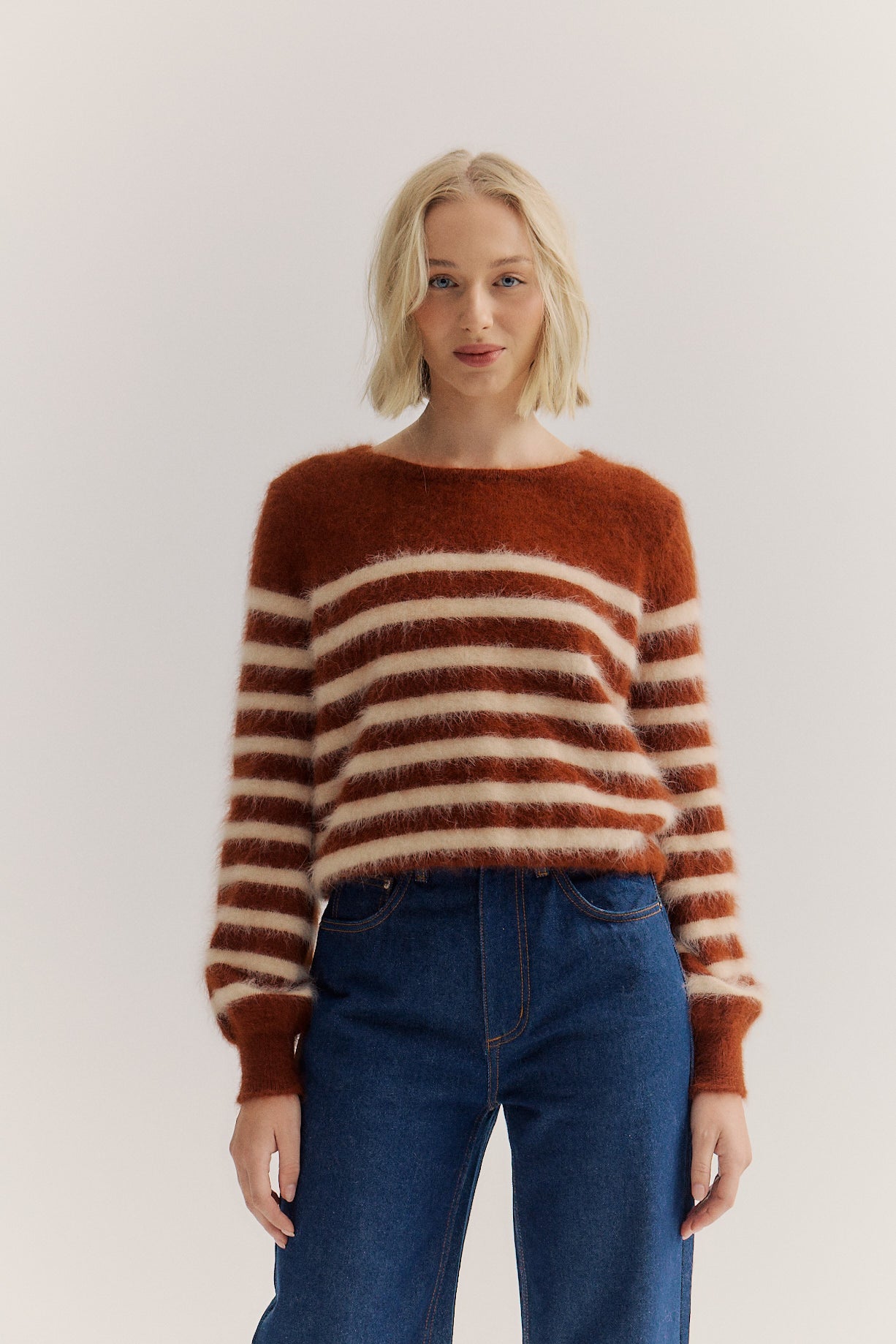 Tara Stripe Knit - Chocolate