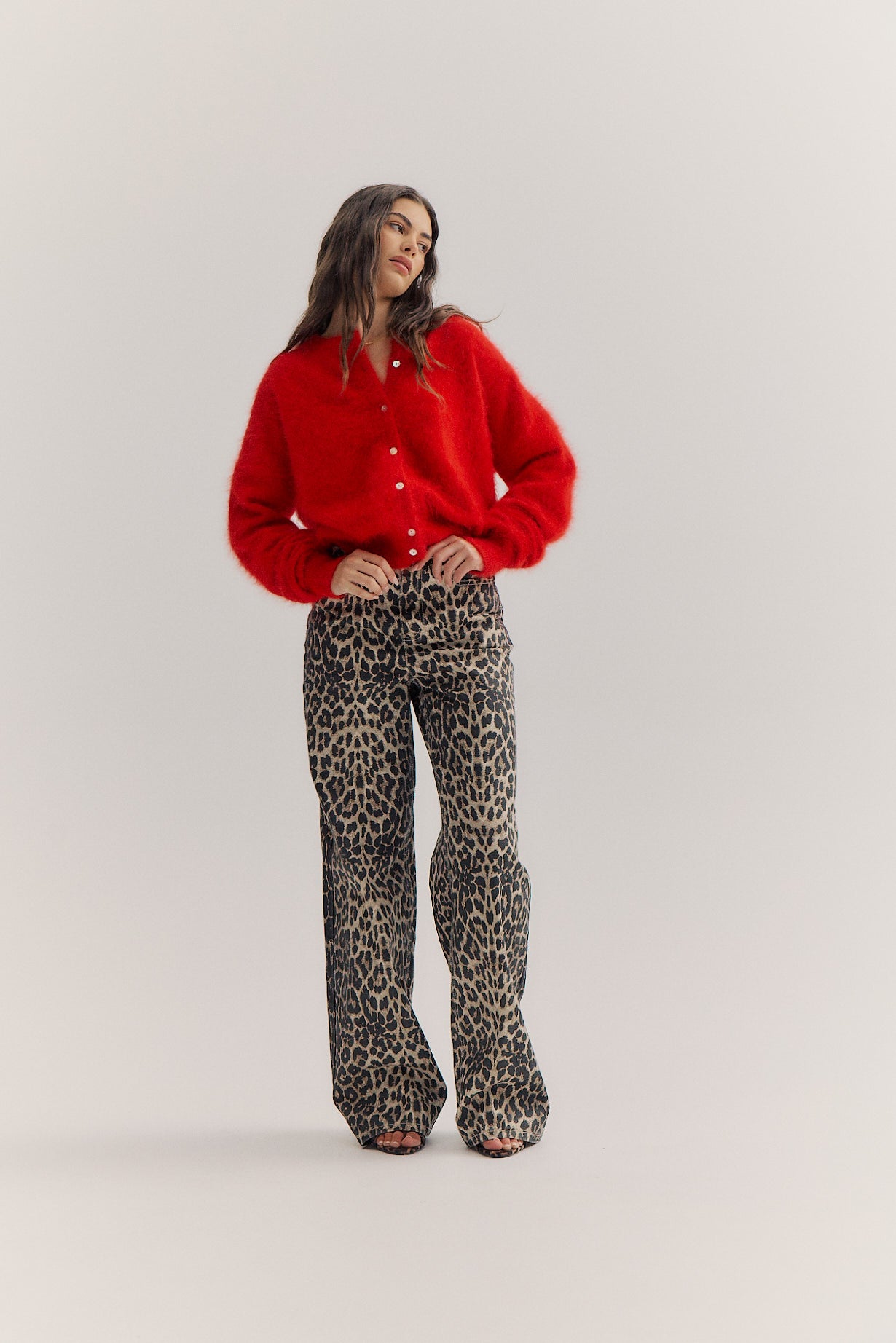 Frankie Crew Cardigan - Flame