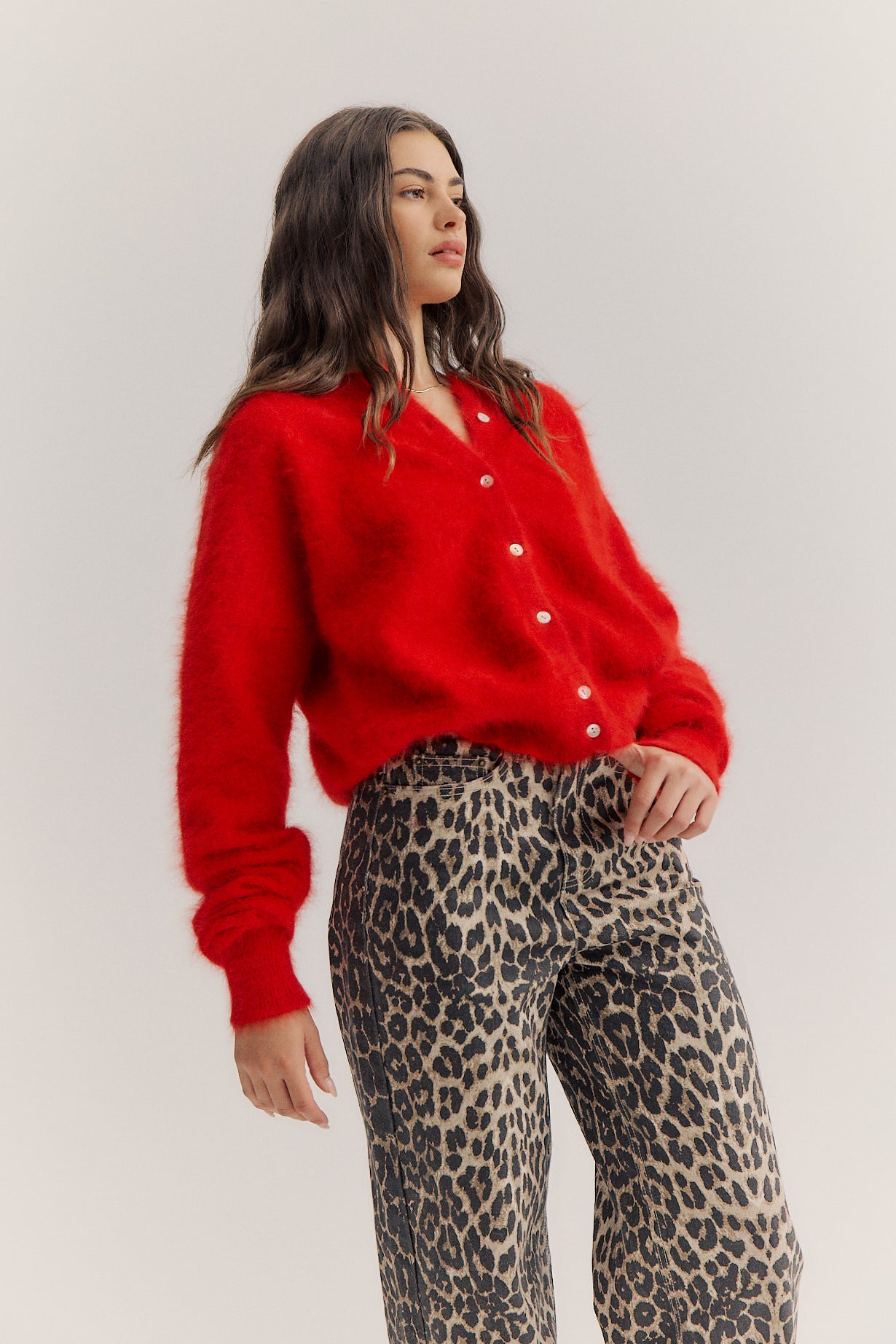 Frankie Crew Cardigan - Flame