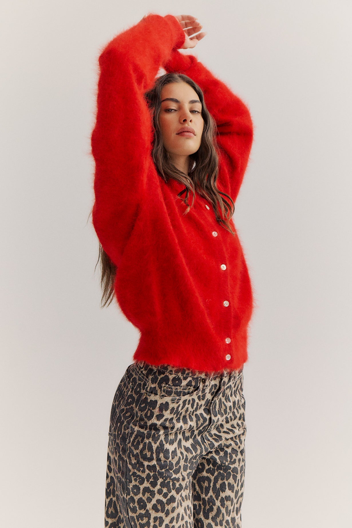 Frankie Crew Cardigan - Flame