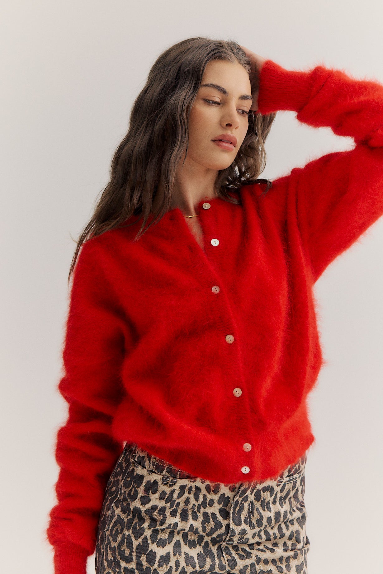 Frankie Crew Cardigan - Flame