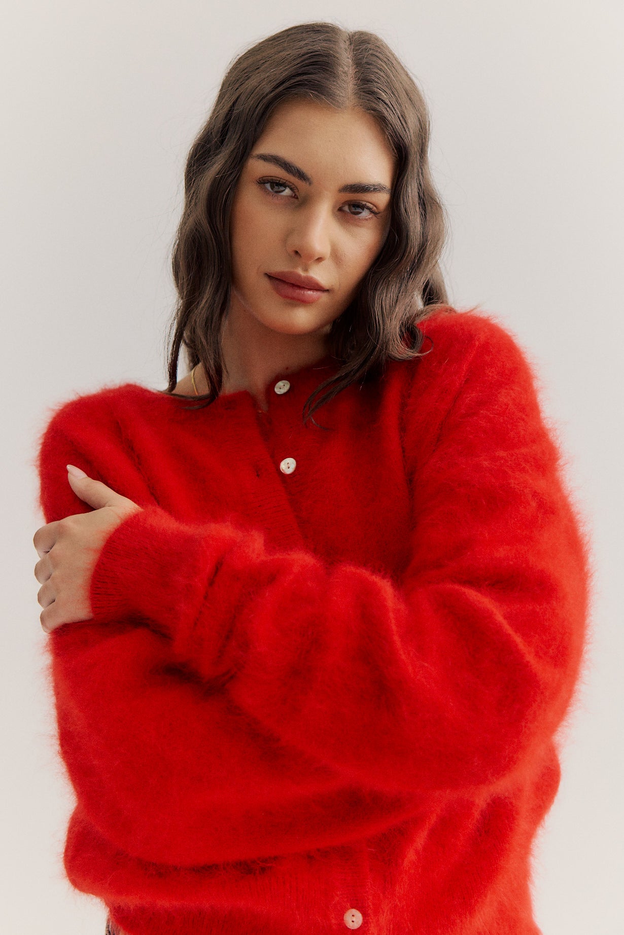 Frankie Crew Cardigan - Flame