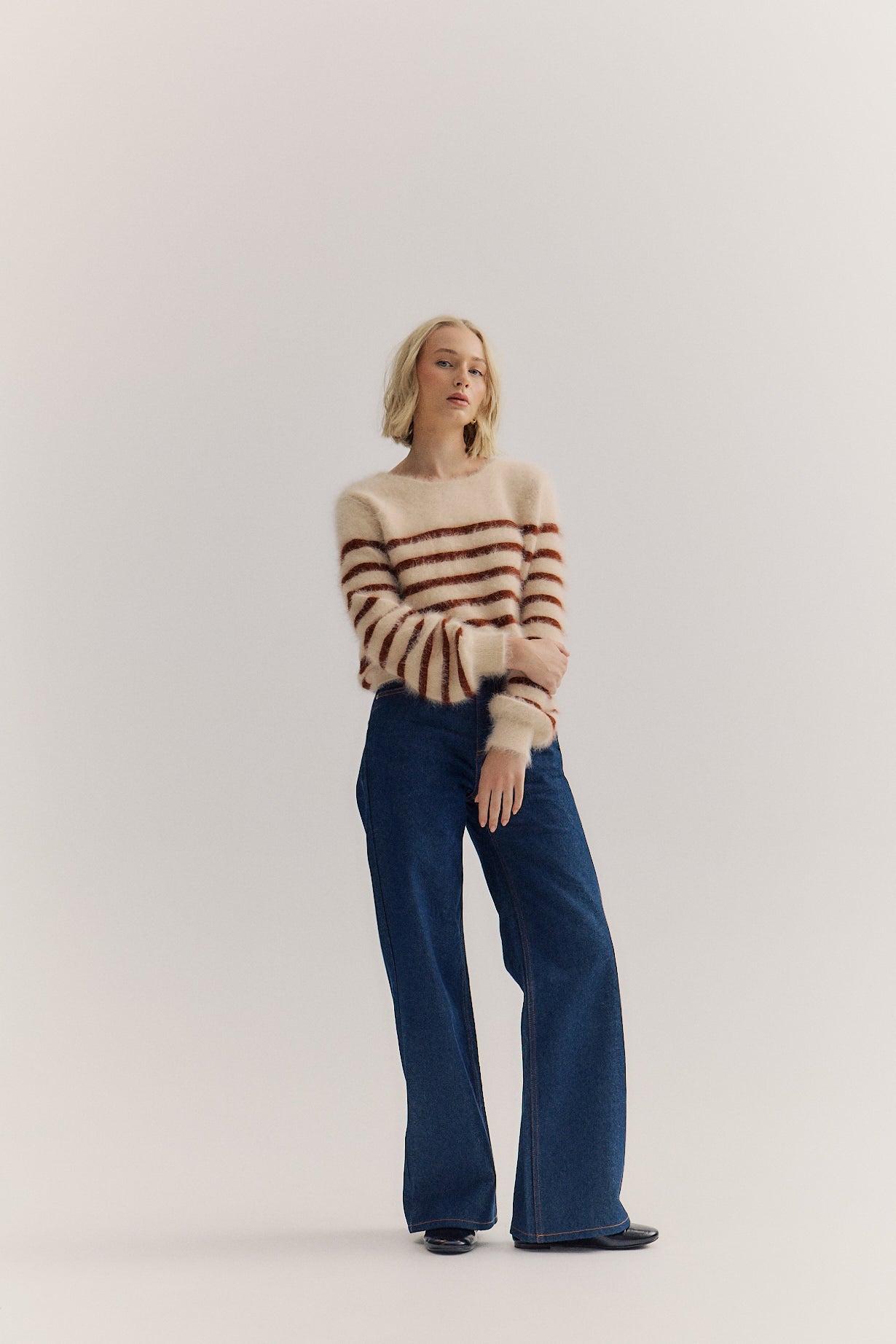 Tara Stripe Knit - Oatmeal