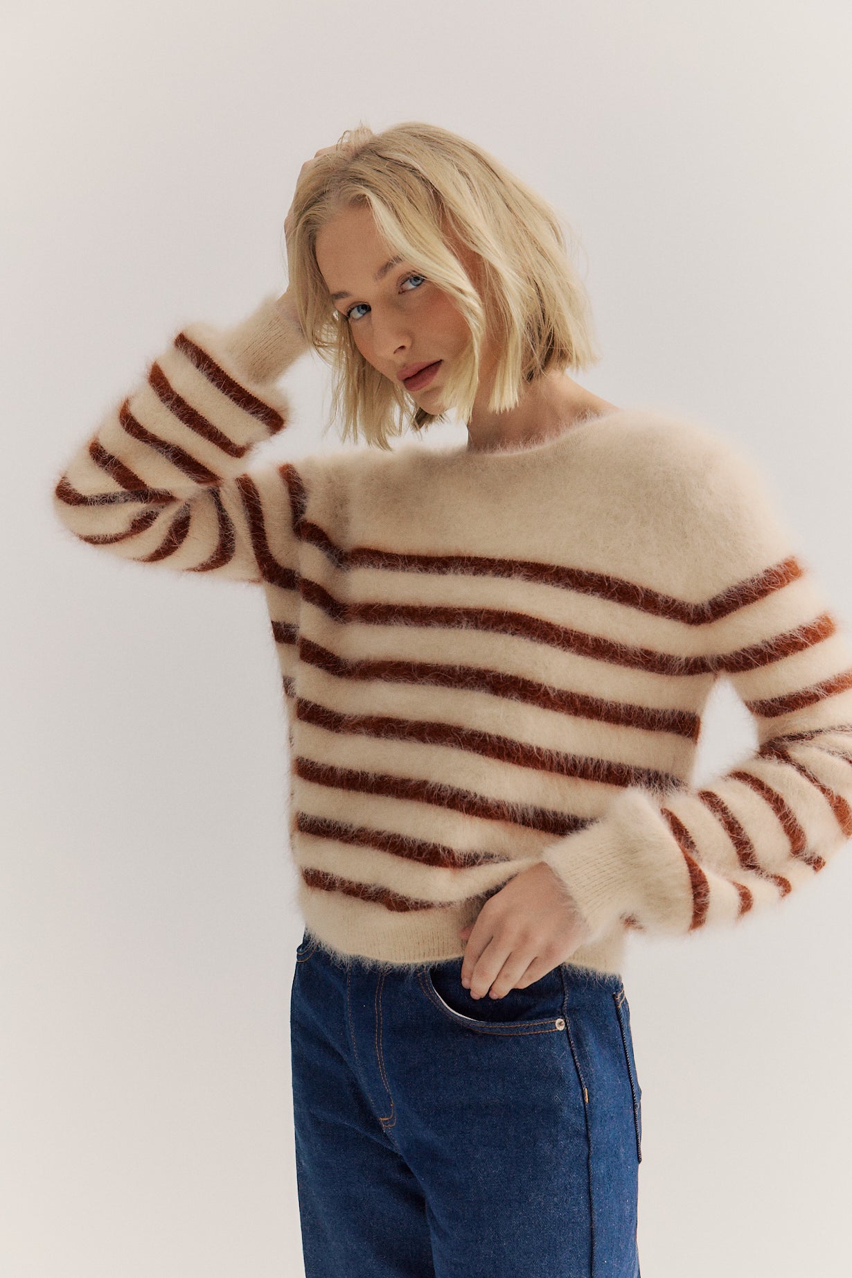 Tara Stripe Knit - Oatmeal