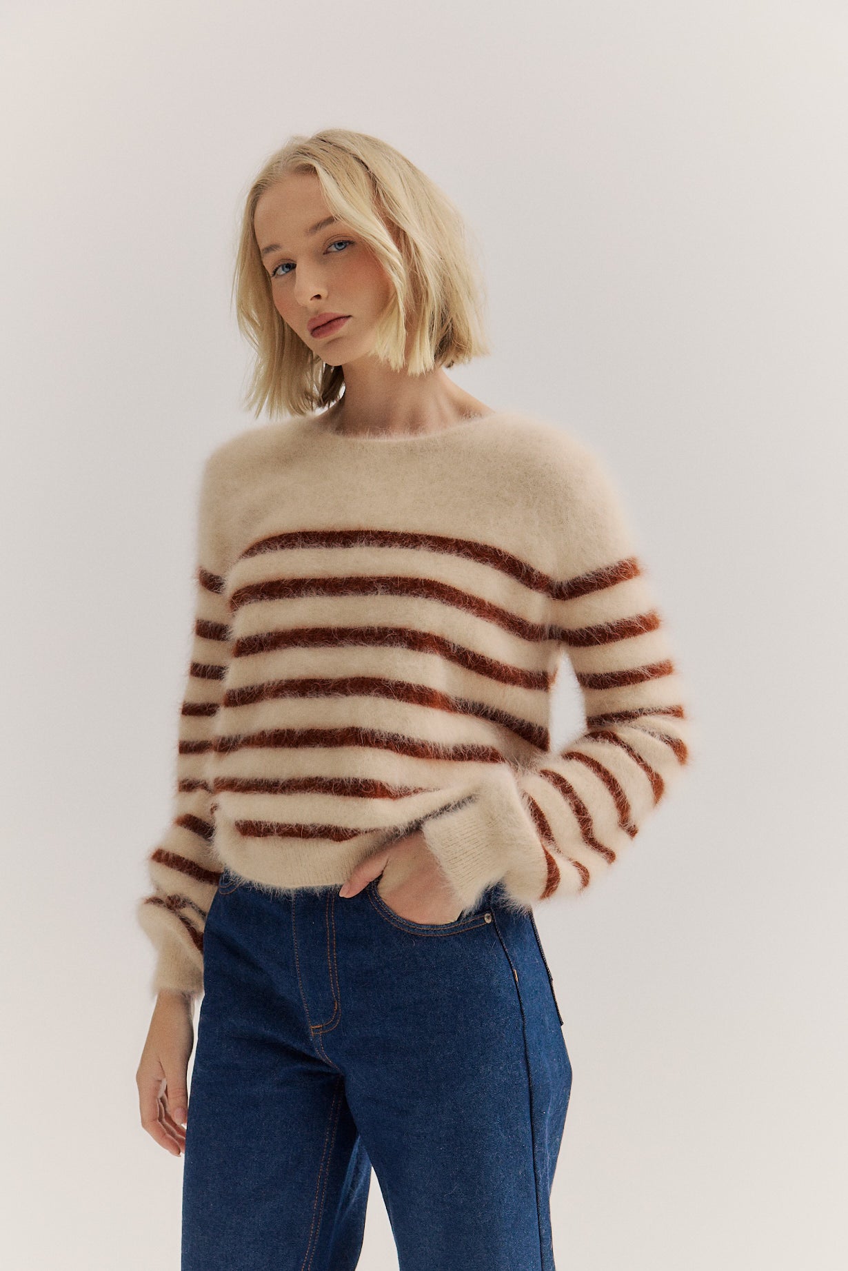 Tara Stripe Knit - Oatmeal