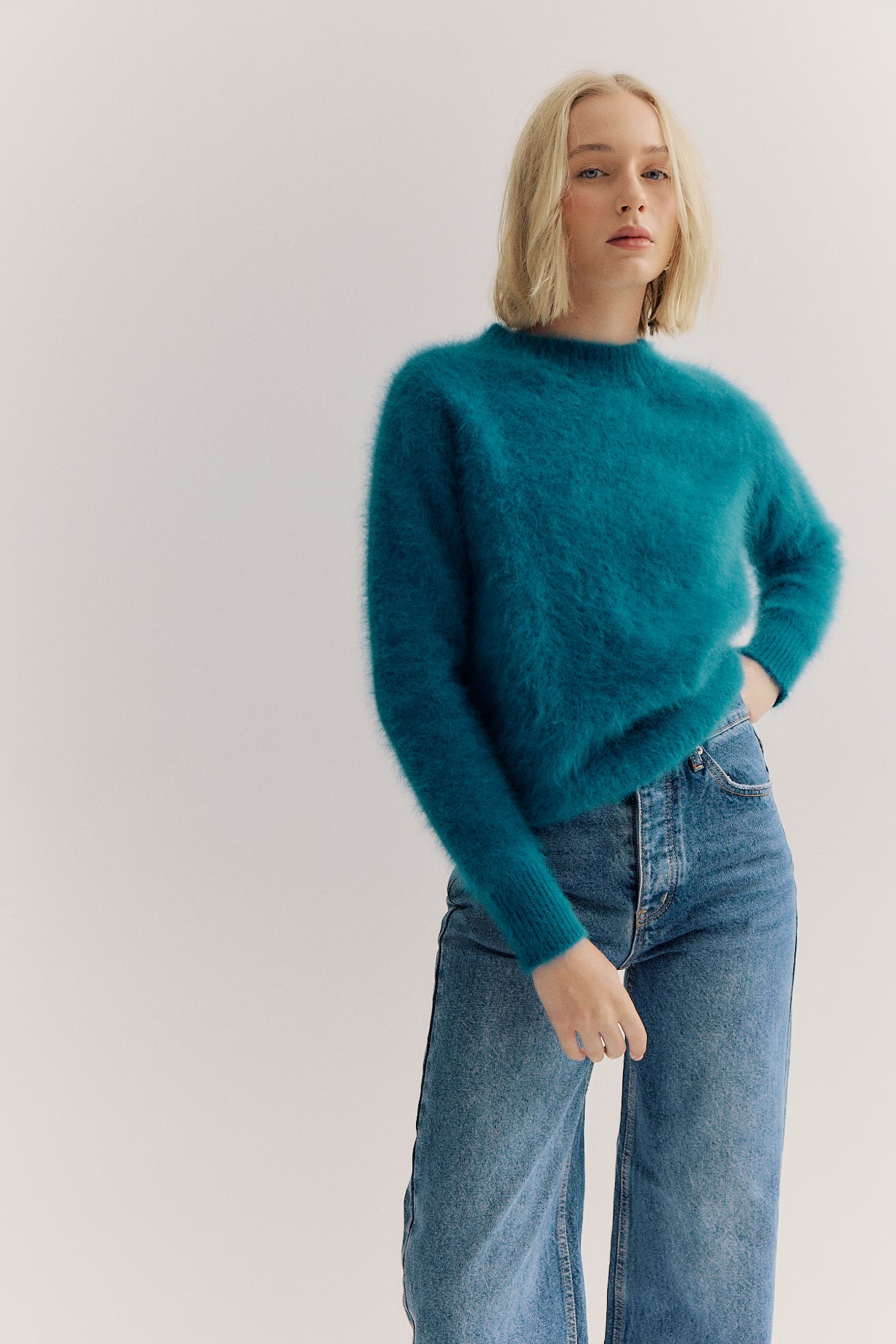 Adele Crew Neck Knit - Ocean