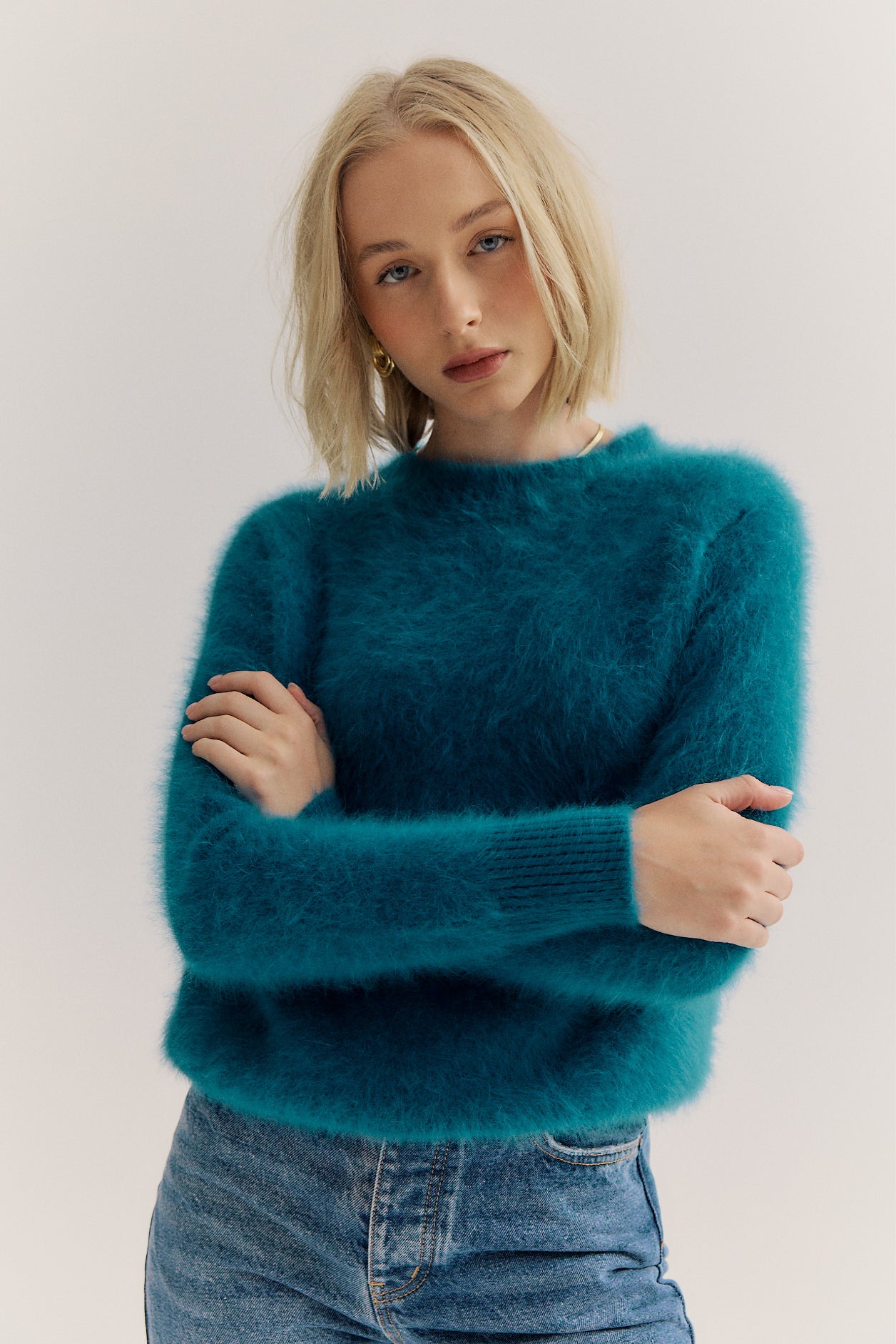 Adele Crew Neck Knit - Ocean