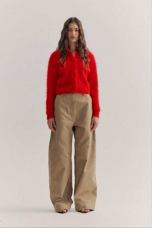 Bella Button up Cardigan - Flame