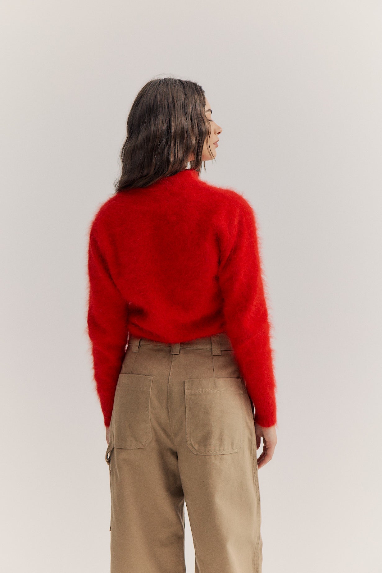 Bella Button up Cardigan - Flame