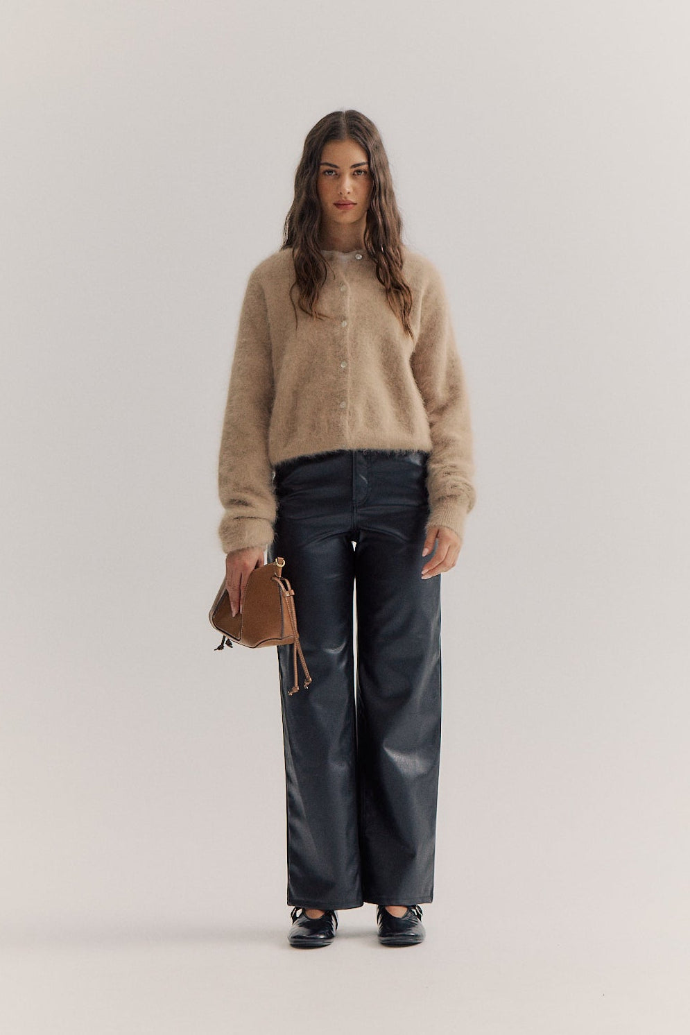 Frankie Crew Cardigan - Latte