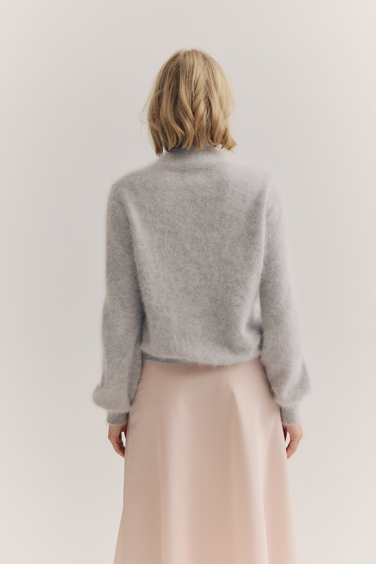 Maya Roll Neck Knit - Light Grey