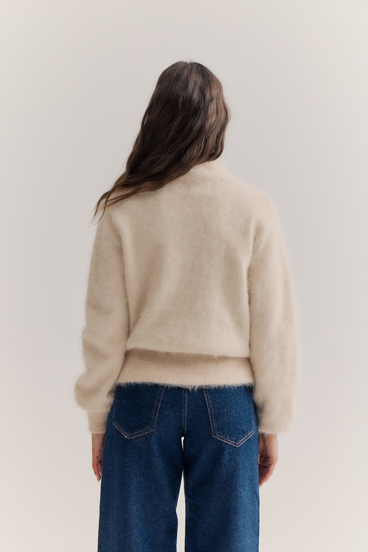 Felix Zip Cardigan - Oatmeal