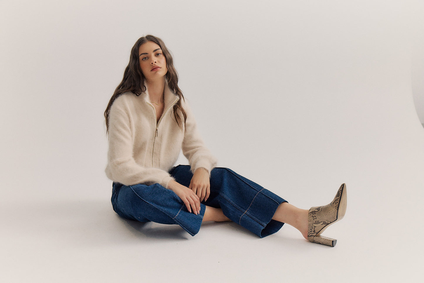 Felix Zip Cardigan - Oatmeal