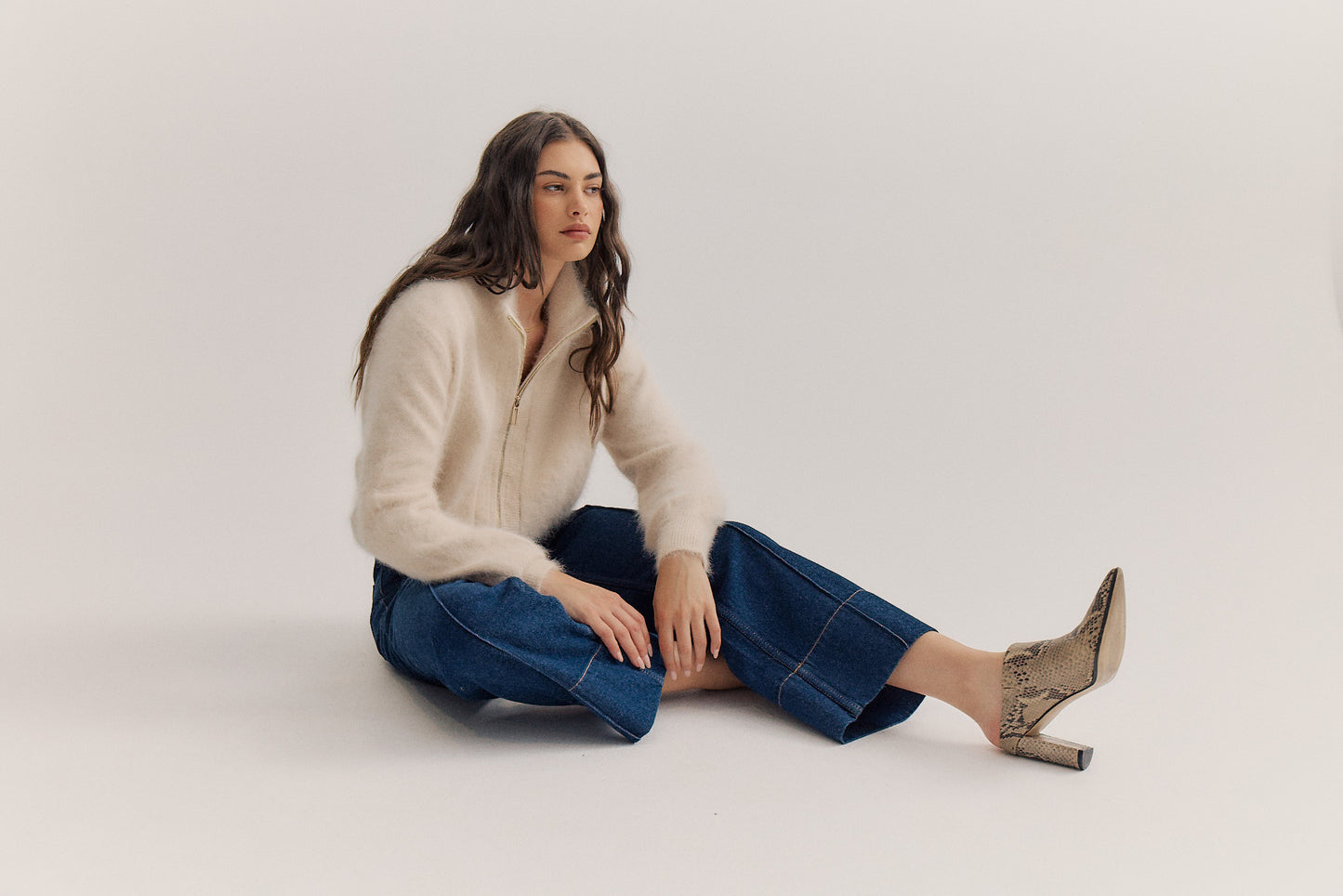 Felix Zip Cardigan - Oatmeal