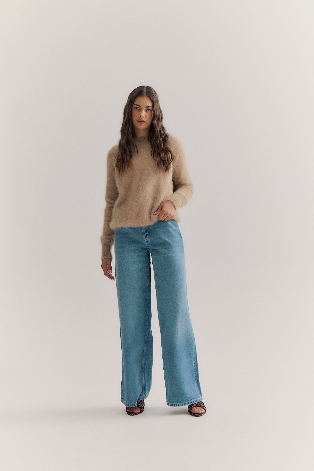 Adele Crew Neck Knit - Latte