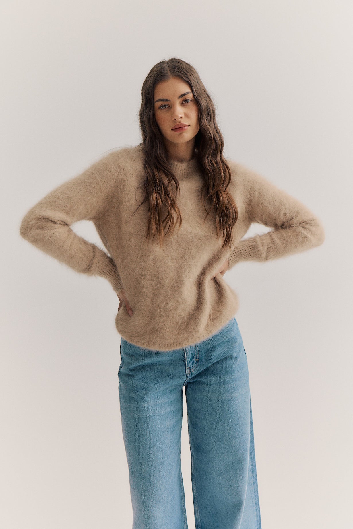 Adele Crew Neck Knit - Latte