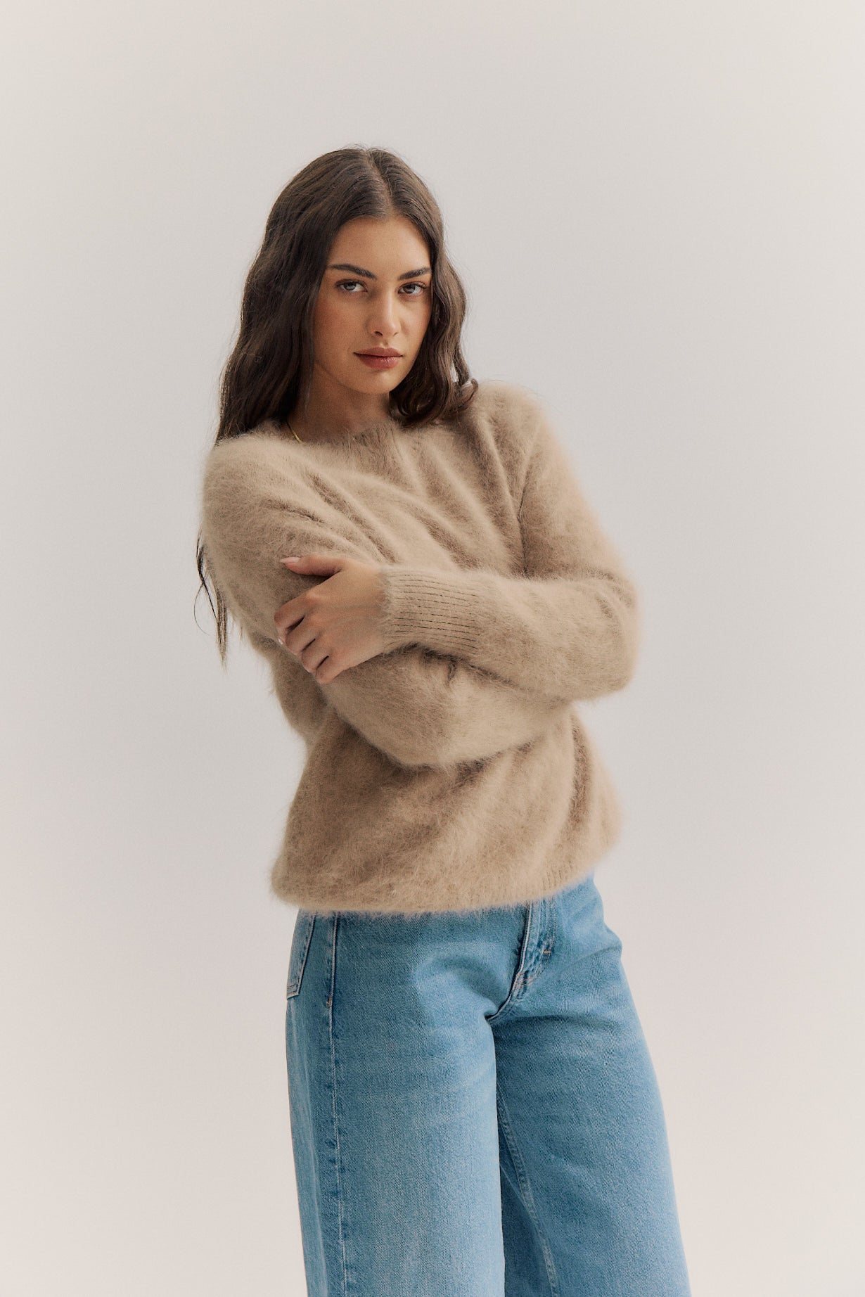 Adele Crew Neck Knit - Latte