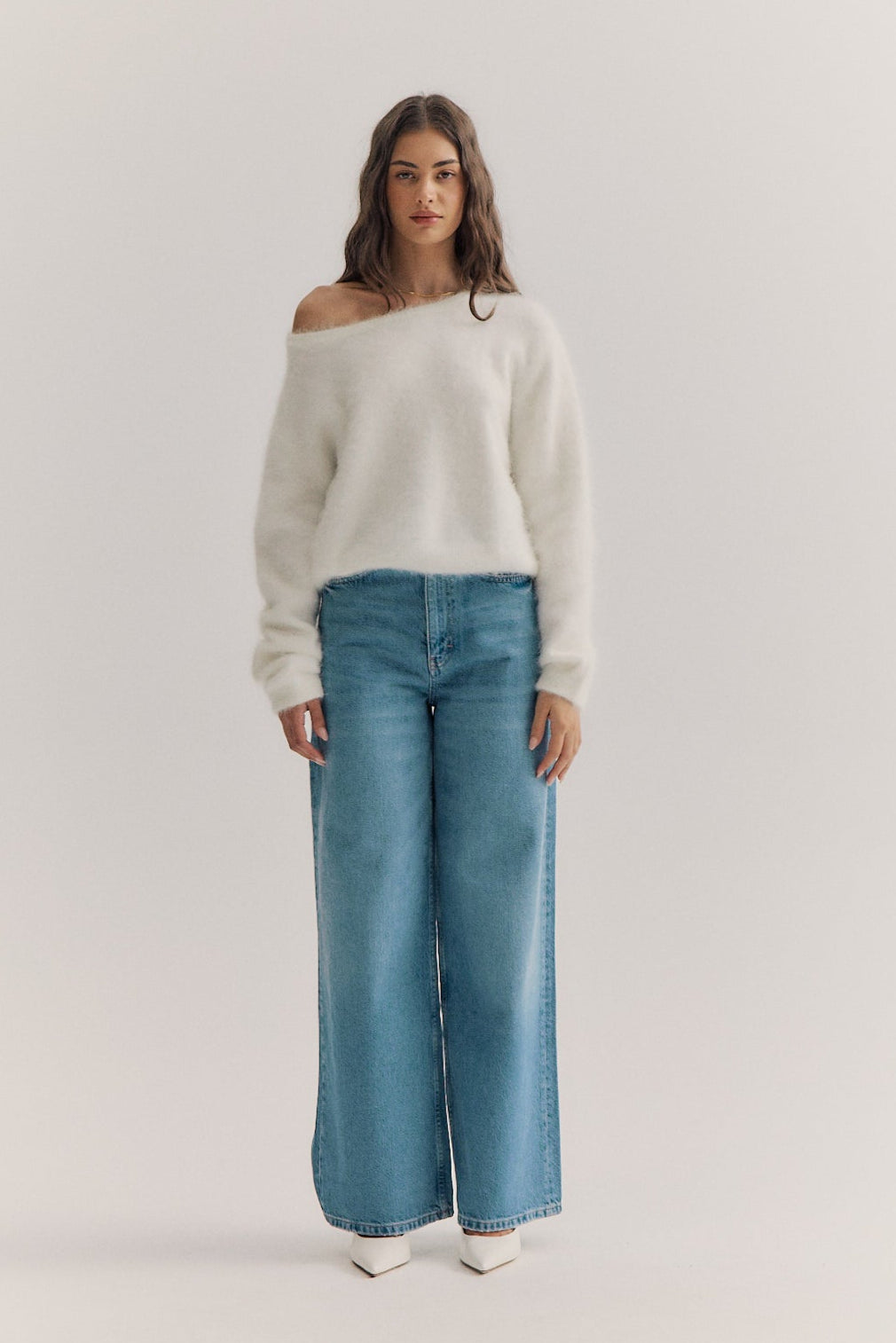 Stella Boat Neck Knit - Snow