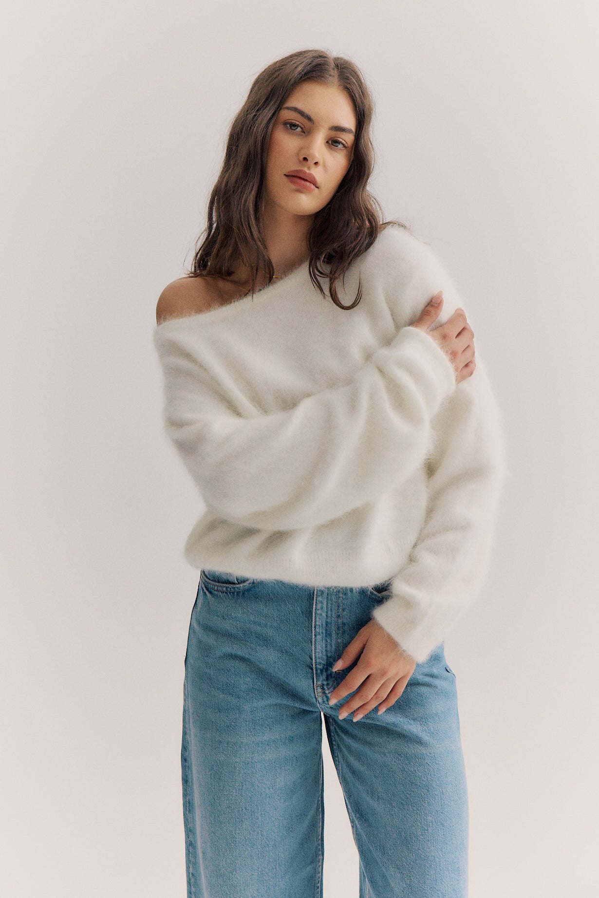 Stella Boat Neck Knit - Snow