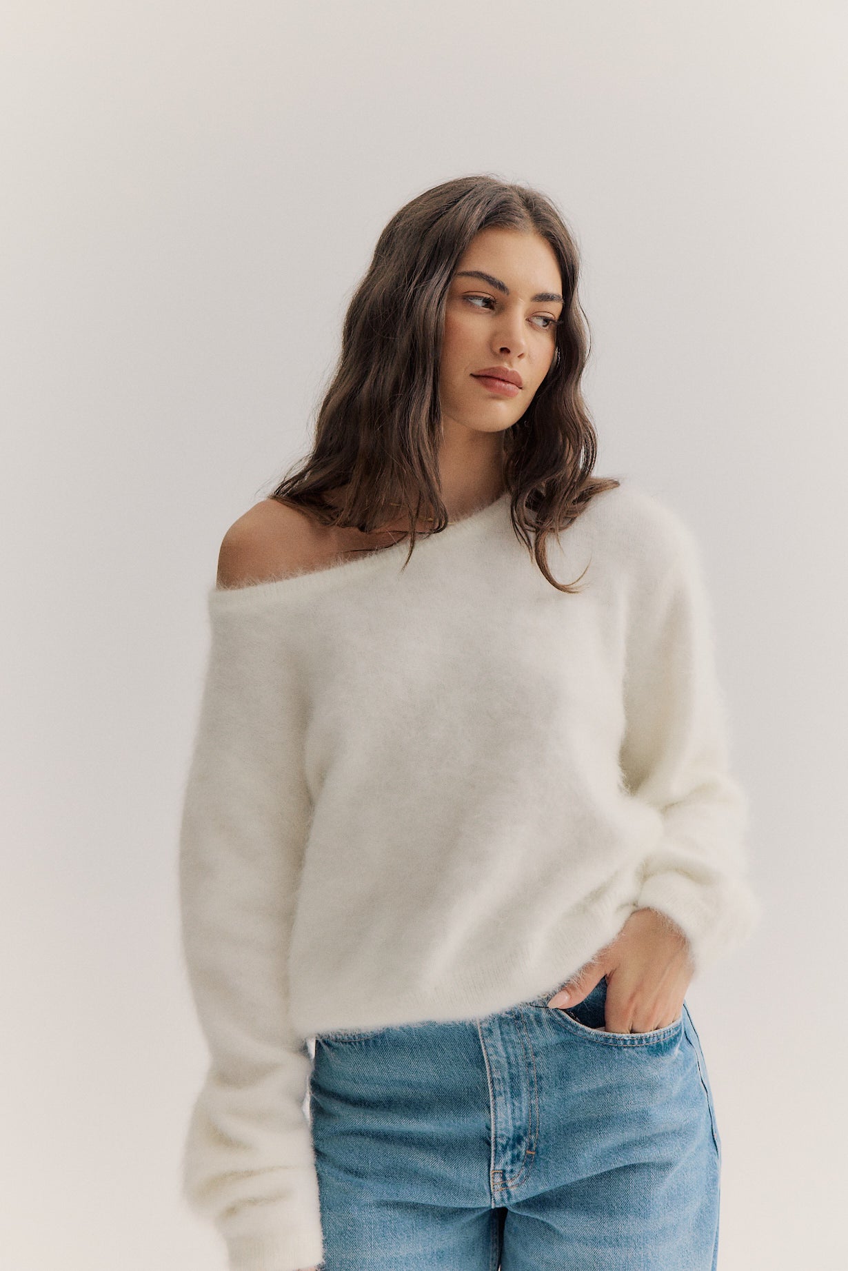 Stella Boat Neck Knit - Snow