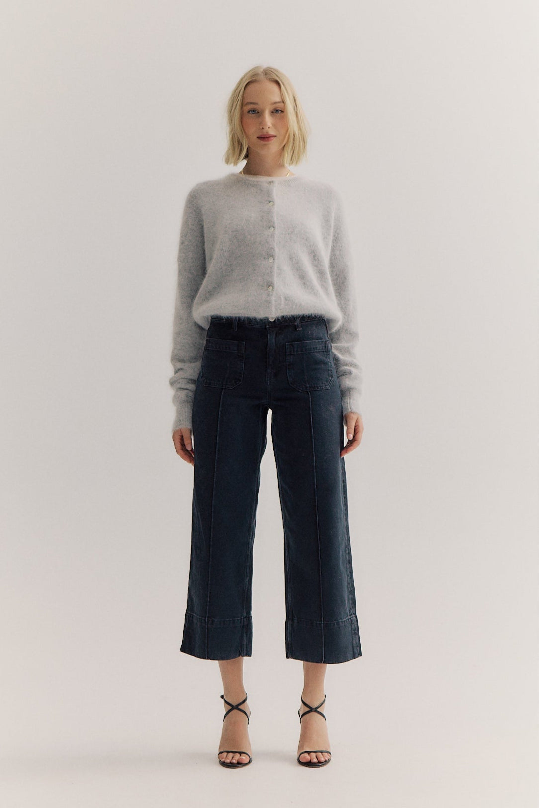 Frankie Crew Cardigan - Light Grey