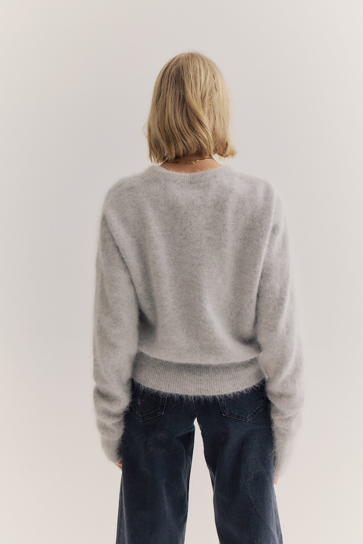 Frankie Crew Cardigan - Light Grey