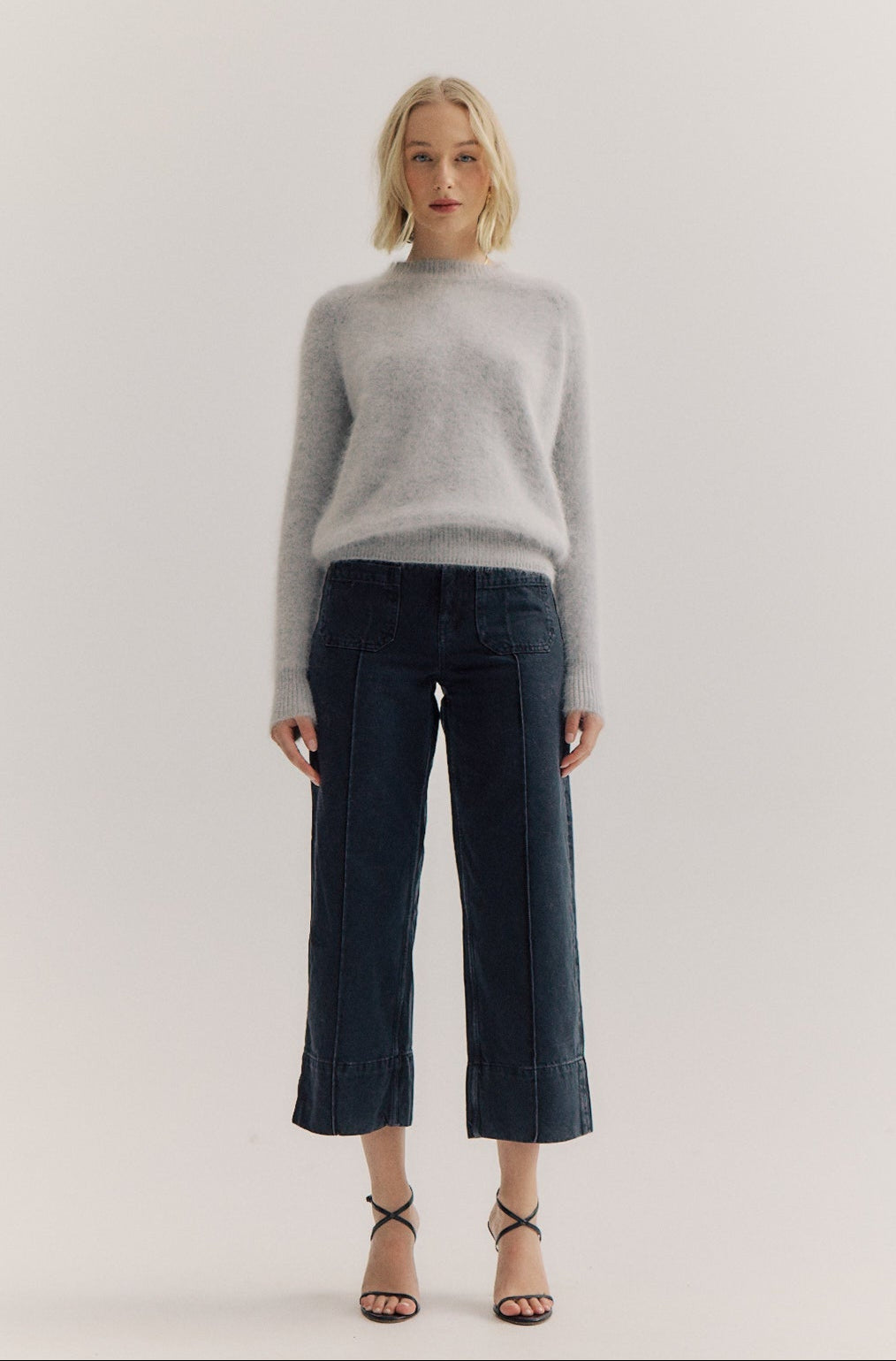 Adele Crew Neck Knit - Light Grey