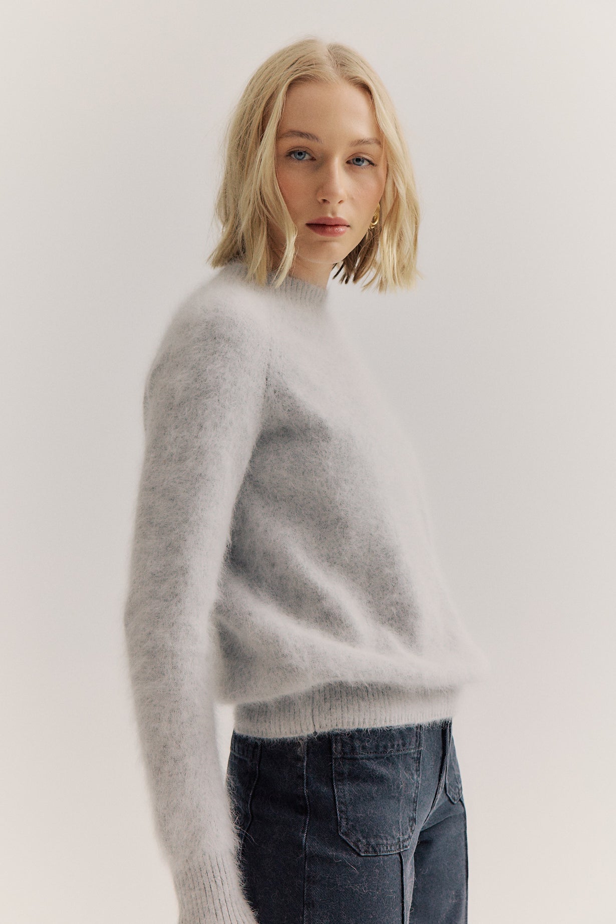 Adele Crew Neck Knit - Light Grey