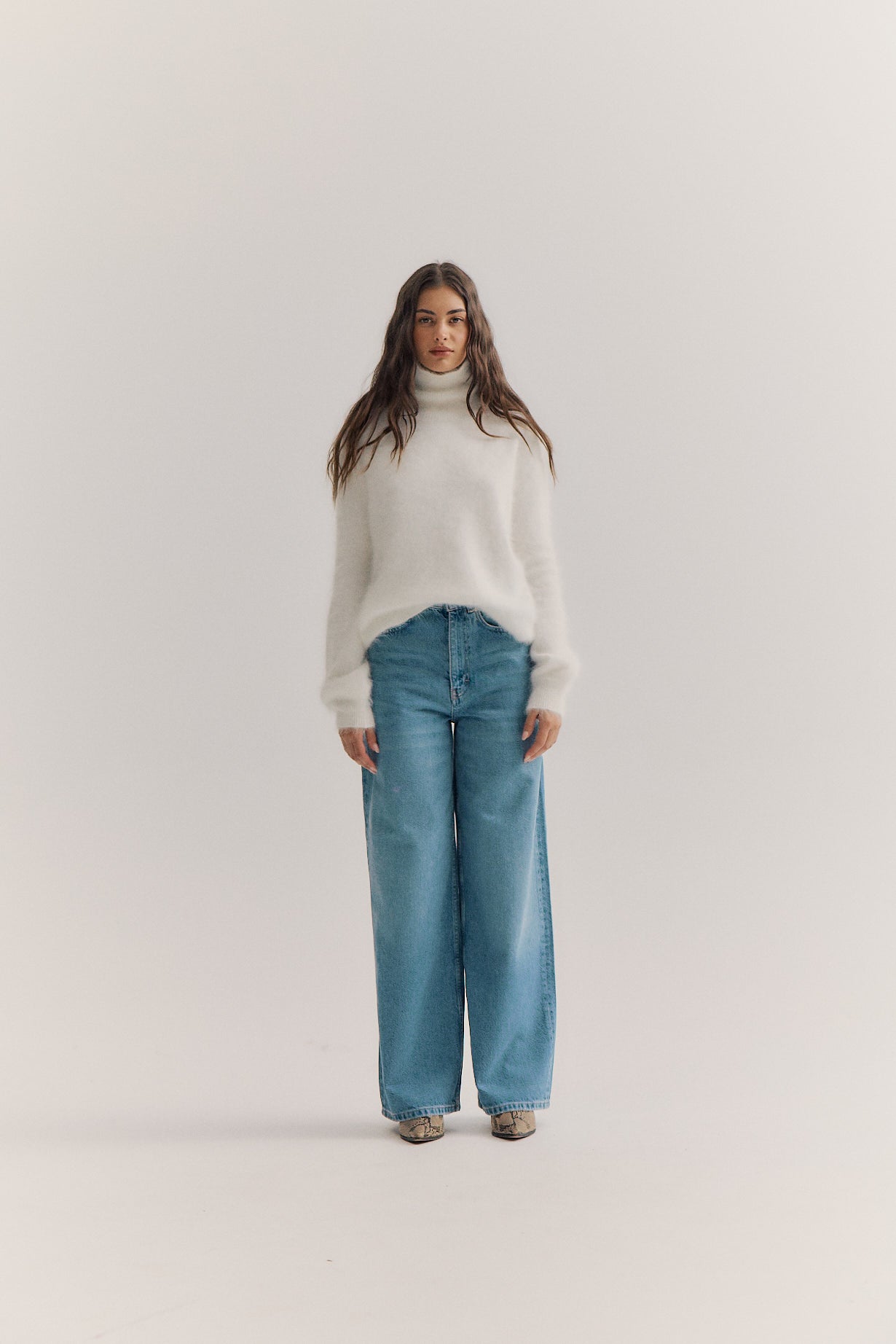 Maya Roll Neck Knit - Snow