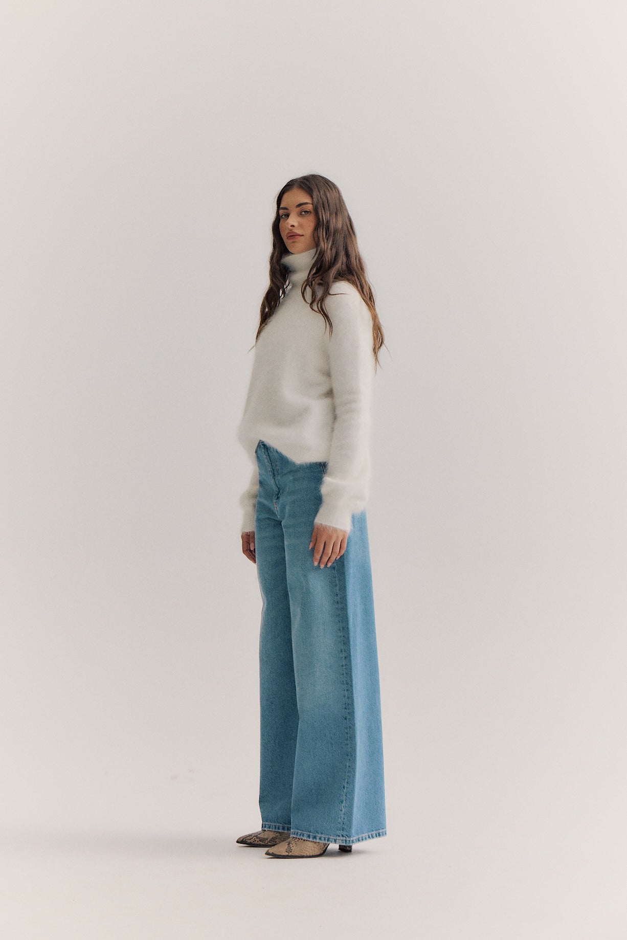 Maya Roll Neck Knit - Snow