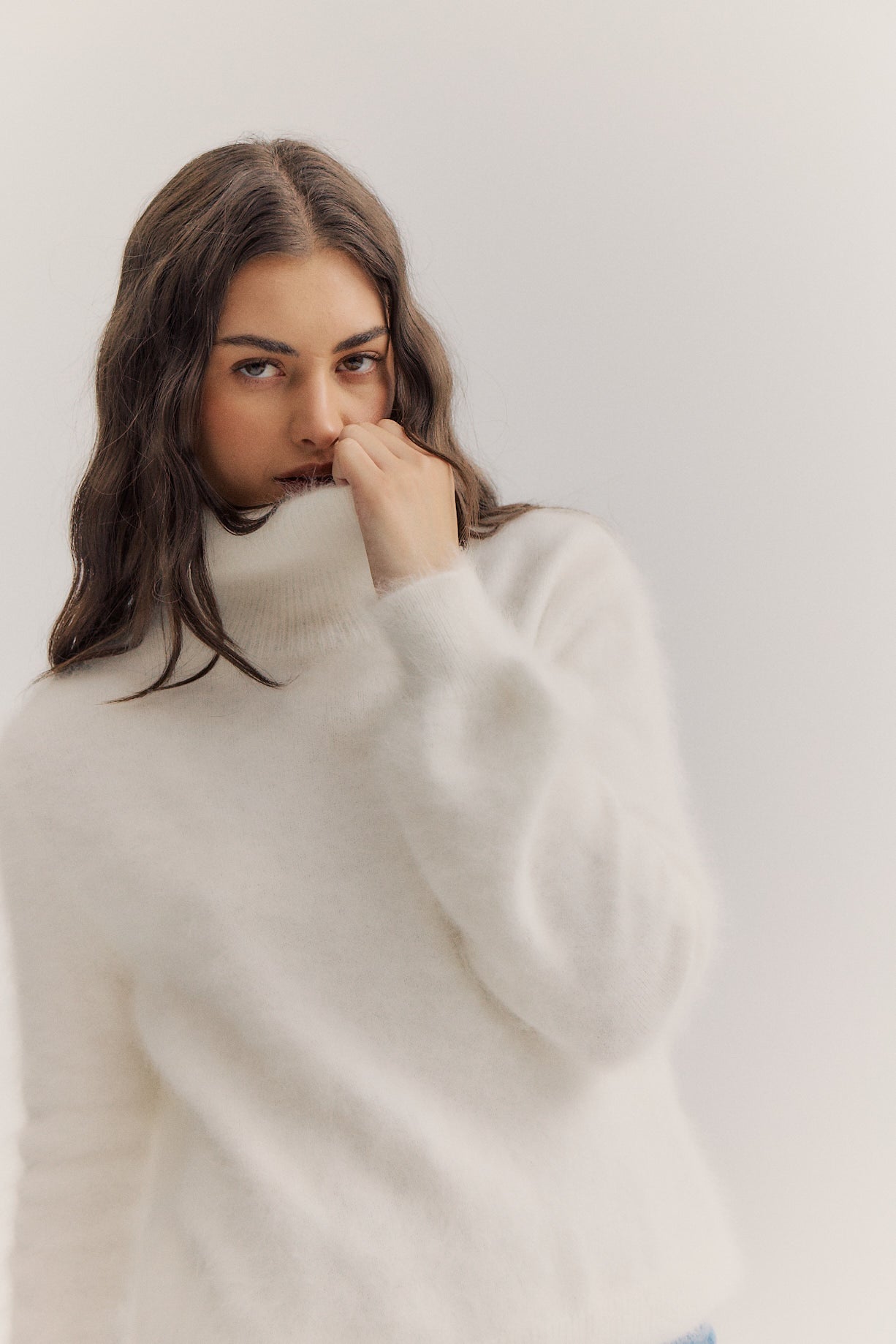 Maya Roll Neck Knit - Snow