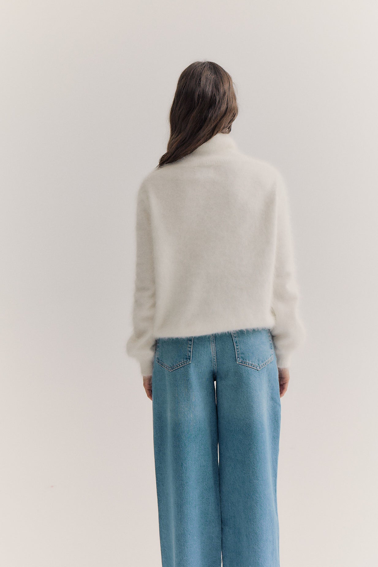 Maya Roll Neck Knit - Snow