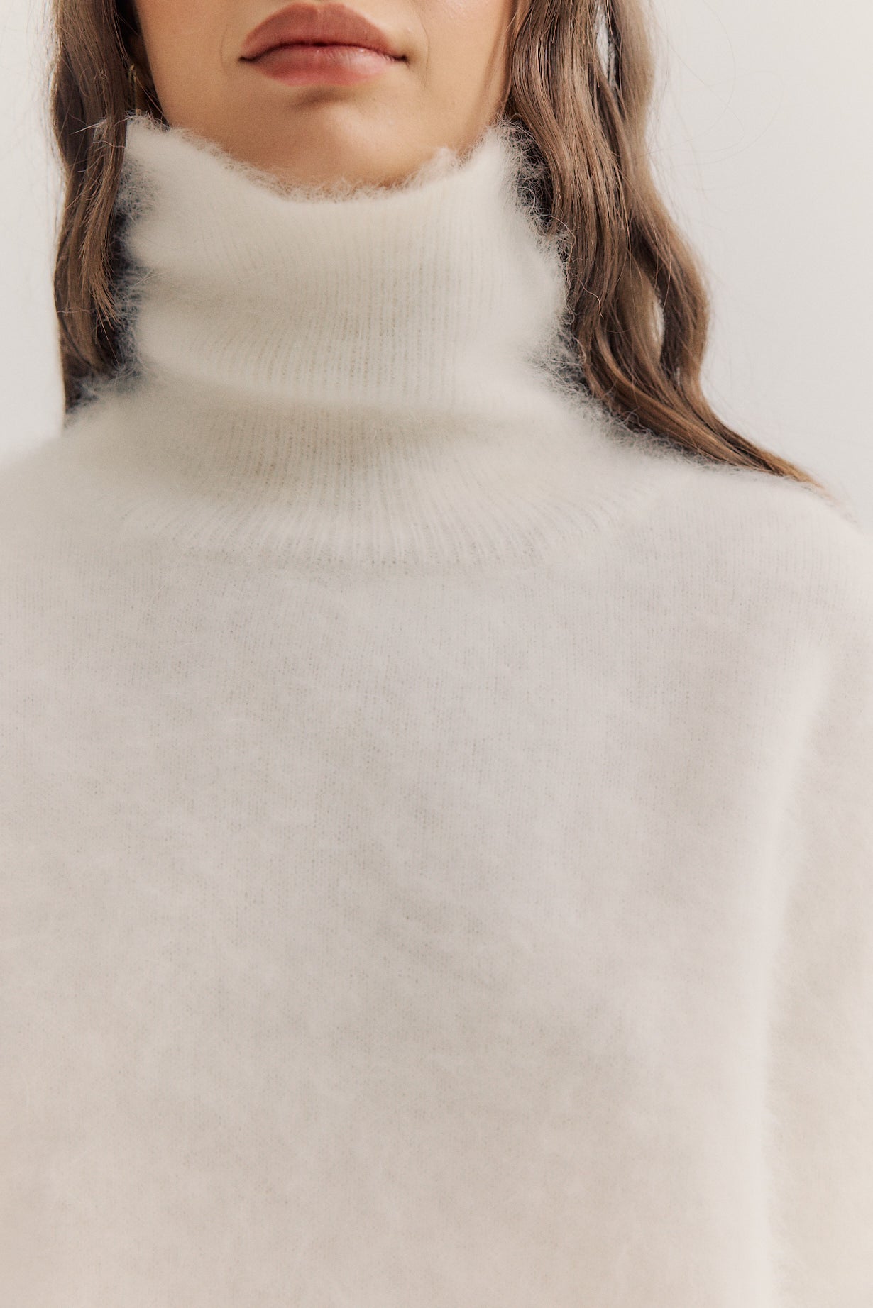 Maya Roll Neck Knit - Snow