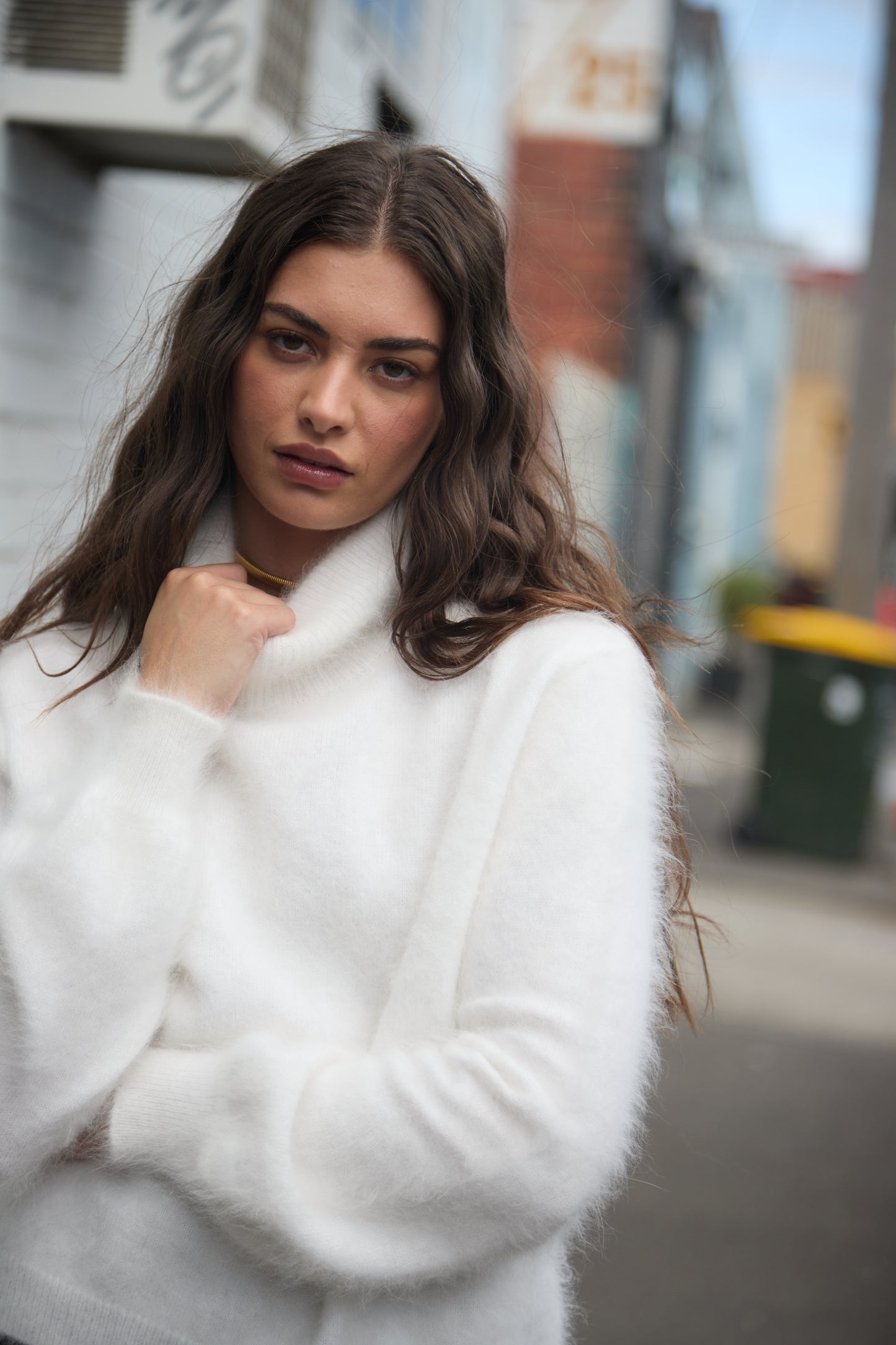 Maya Roll Neck Knit - Snow