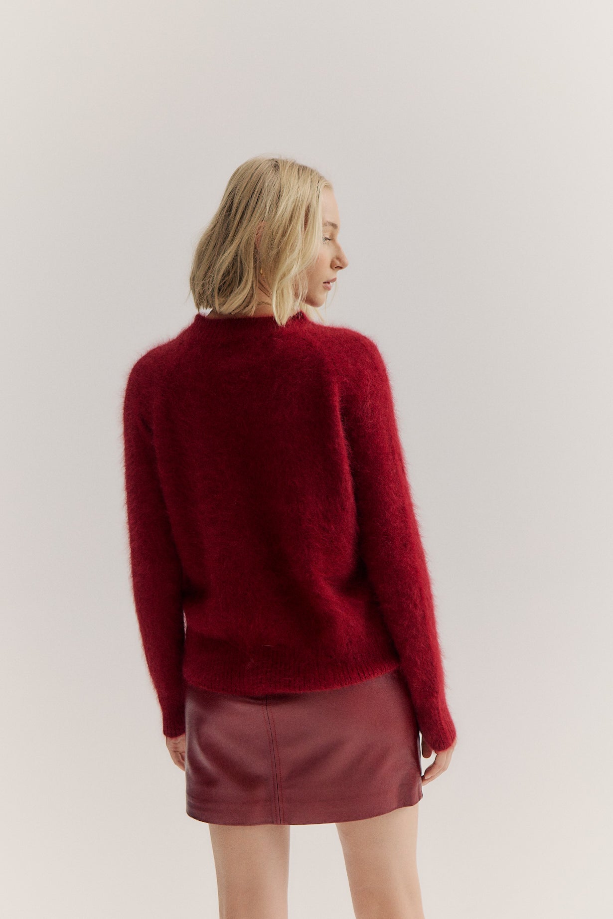 Adele Crew Neck Knit - Merlot