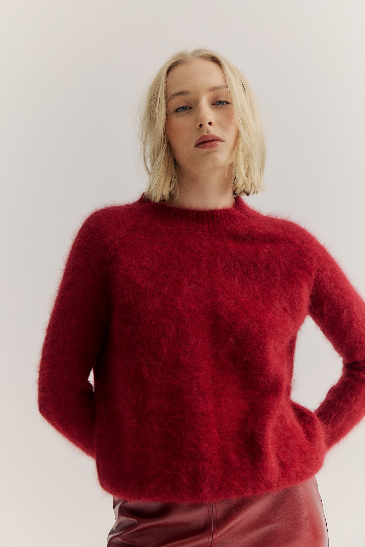 Adele Crew Neck Knit - Merlot