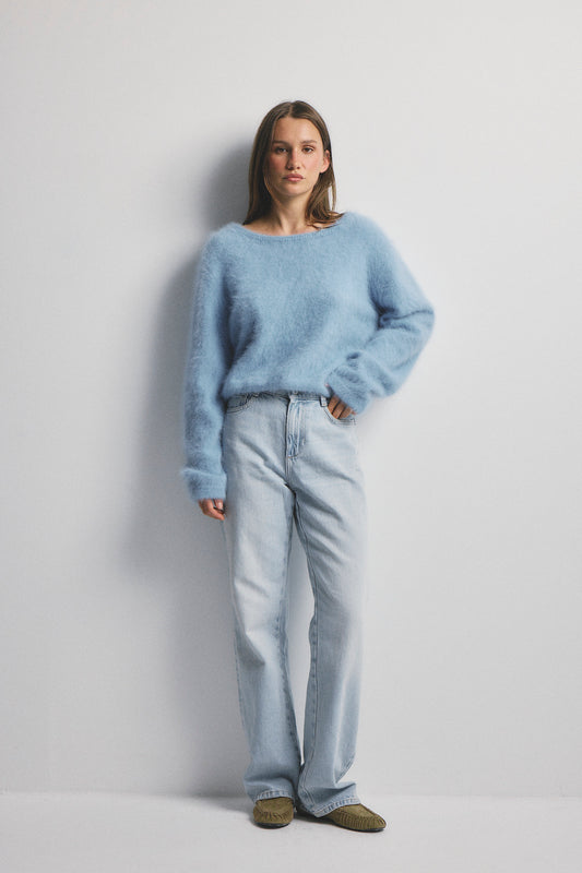 Stella Boat Neck Knit - Sky