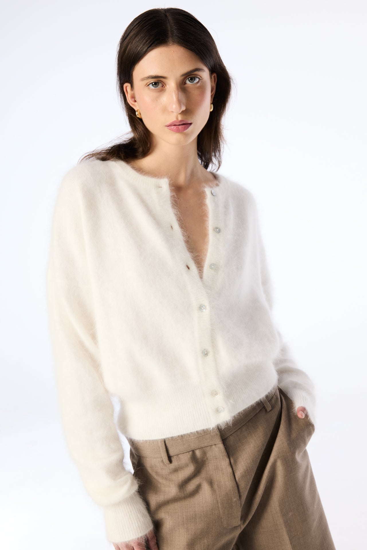 Frankie Crew Cardigan - Snow