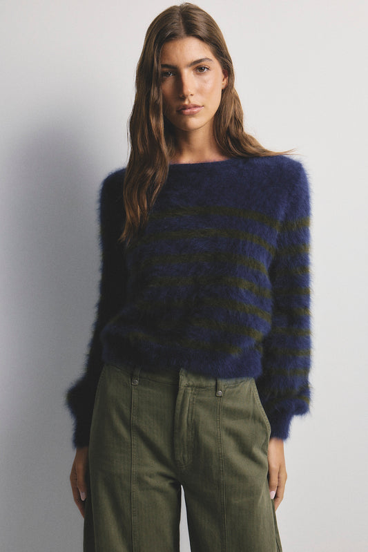 Tara Stripe Knit - Navy