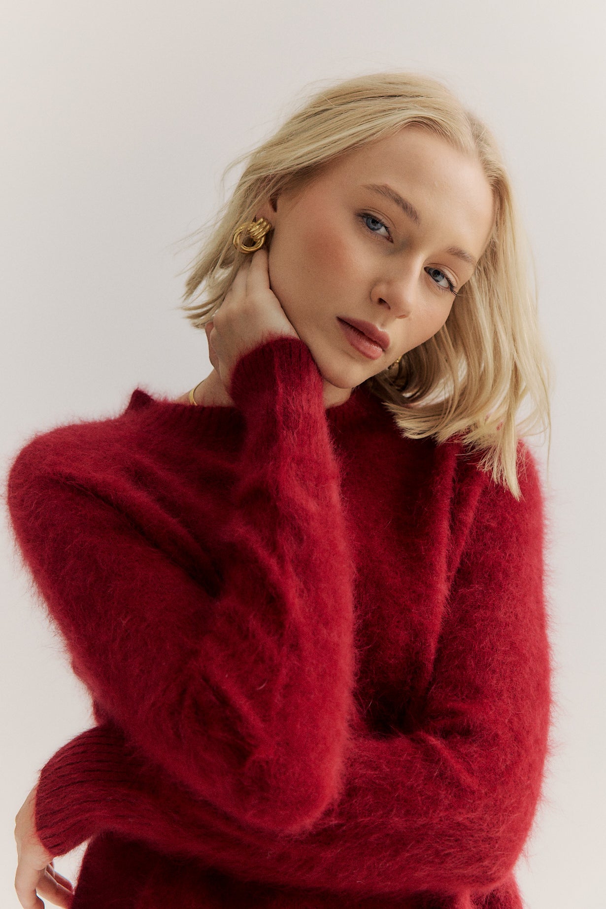 Adele Crew Neck Knit - Merlot