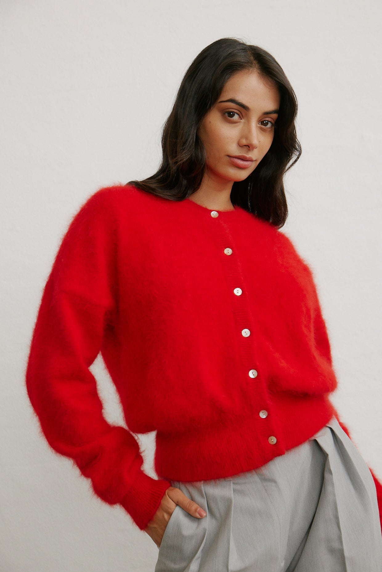 Frankie Crew Cardigan - Flame
