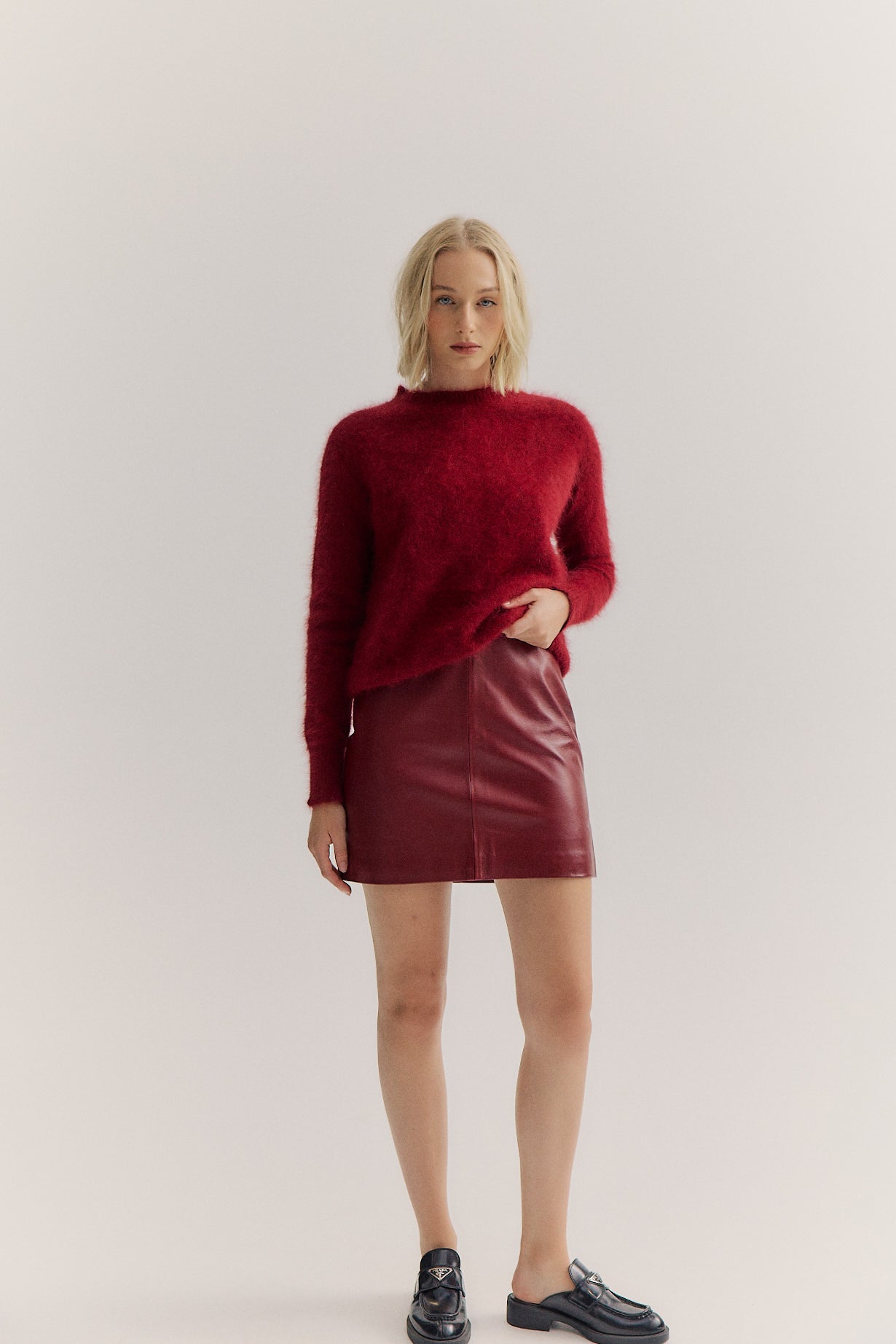 Adele Crew Neck Knit - Merlot