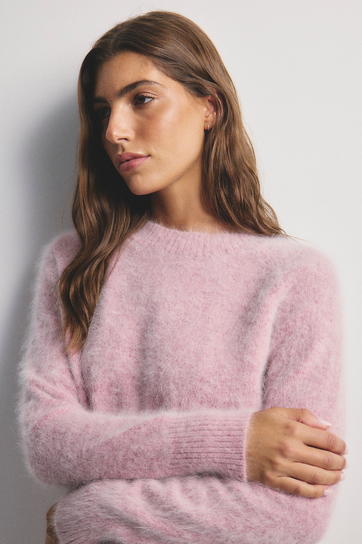 Adele Crew Neck Knit - Petal Cloud