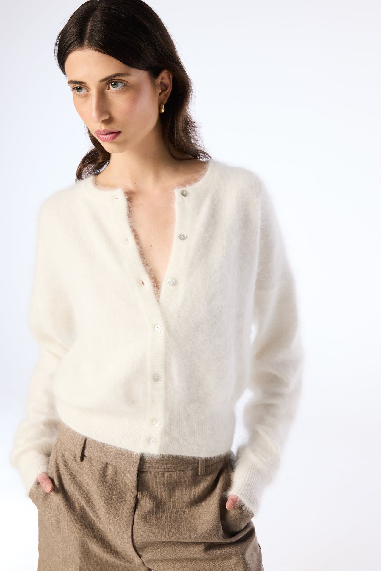 Frankie Crew Cardigan - Snow