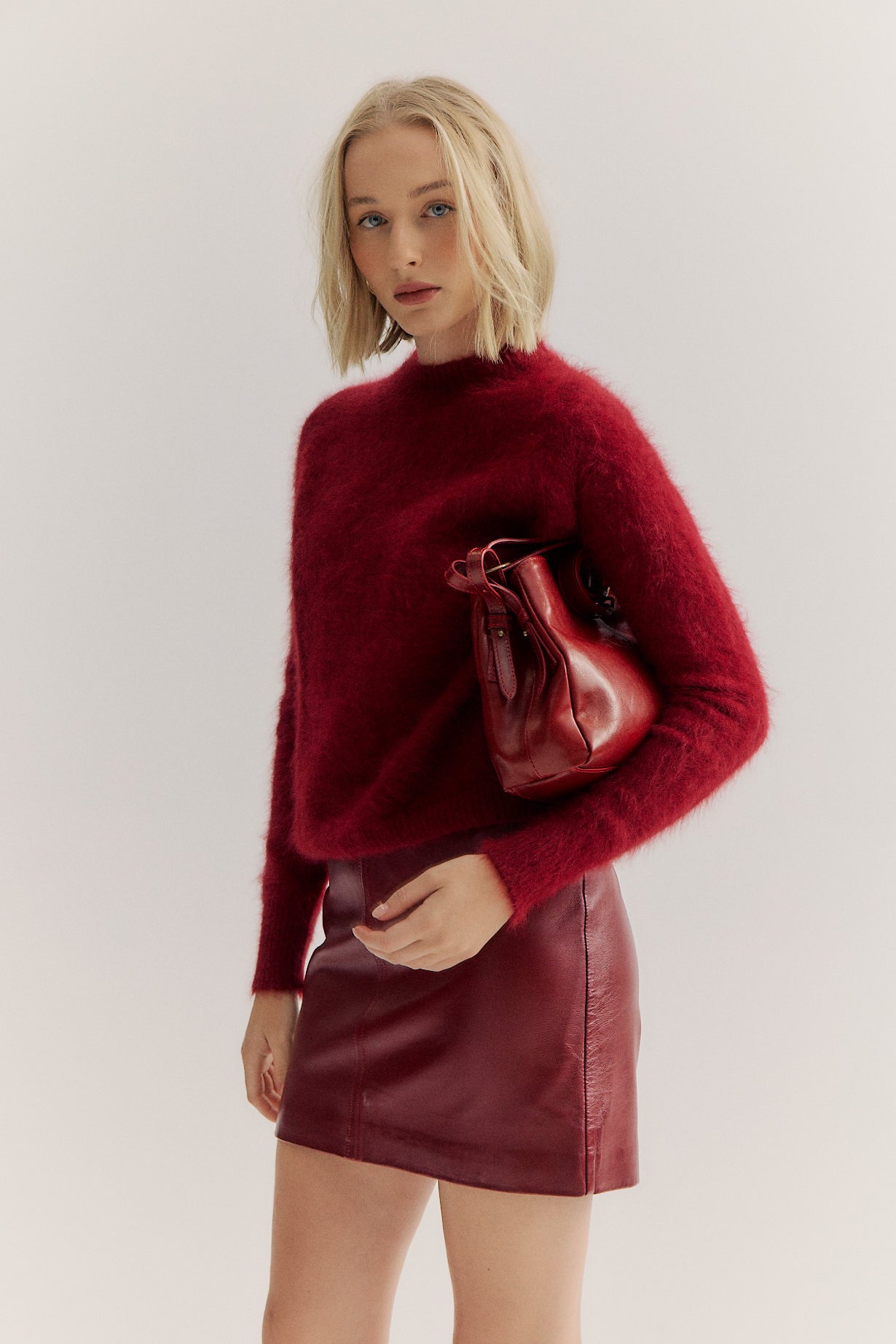 Adele Crew Neck Knit - Merlot