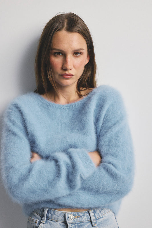 Stella Boat Neck Knit - Sky